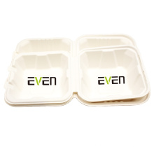 100% Compostable Disposable Food Containers with Lids Heavy-Duty Take-Out Bagasse Hamburger Box